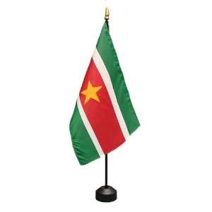  Suriname Flag 8X12 Inch Mounted E Gloss: Patio, Lawn 