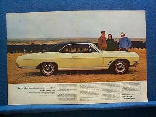 1966 Buick Skylark Gran Sport  2 Pg Ad Black Angus Cows  
