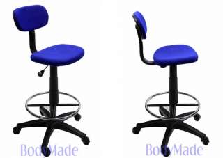 New Drafting Chair Stool Blue Fabric Office Quality  