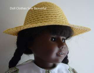 DOLL CLOTHES fits American Girl Addy Summer Straw Hat!!  