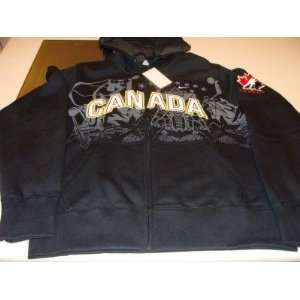  2012 Team Canada IIHF Lined FZ Hoody Jacket Black Full Zip 