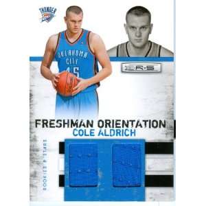   Cole Aldrich Rookie Dual Game Worn Jersey Card: Sports & Outdoors