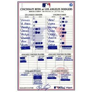   28 2005 Game Used Lineup Card (Jim Tracy Signed): Sports & Outdoors