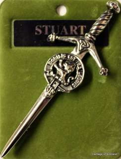 Stuart Of Bute Clan Crest Chrome Kilt Pin Scottish New  