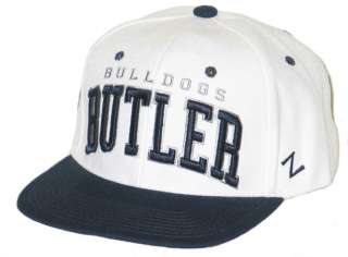 BUTLER BULLDOGS VINTAGE WHITE SUPER STAR SNAPBACK ADJUSTABLE HAT/CAP 