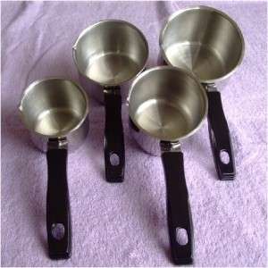 New Set of 4 Mini Stainless Steel Pans w/Pouring Lip  