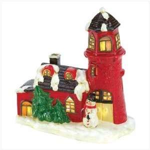 Snowman and Cottage Tealight Candleholder:  Home & Kitchen