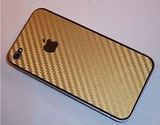 iPhone 4S Carbon Fiber Skin   Body Wrap case wrap GOLD CHEAP SHIPPING 
