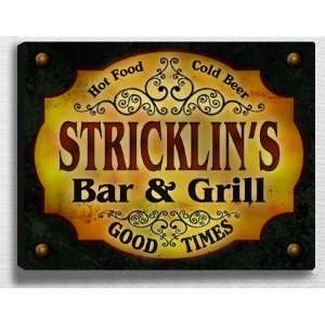  Stricklins Bar & Grill 14 x 11 Collectible Stretched 