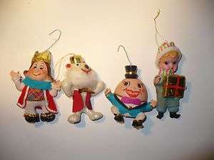 VINTAGE CHRISTMAS PLASTIC FIGURES ORNAMENTS CUTE  