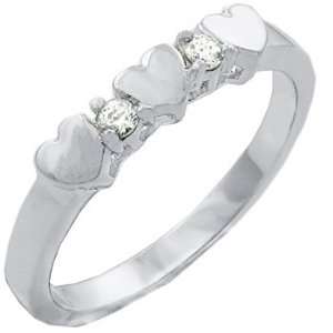    TQW10428ZCH T14 CZ and Hearts Promise Keepsake Ring (4): Jewelry