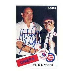  Harry Caray Autographed 1998 Holy Cow Card: Sports 