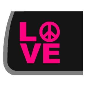  Pink LOVE w/ Peace Sign Car Decal / Sticker: Automotive