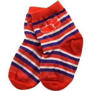   Tigers Infant Orange Purple Rugby Stripe Socks: Sports & Outdoors