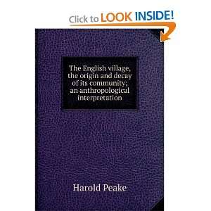   its community; an anthropological interpretation Harold Peake Books
