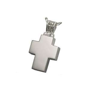   Cross with Filigree Bail Cremation Jewelry in Sterling Silver Jewelry