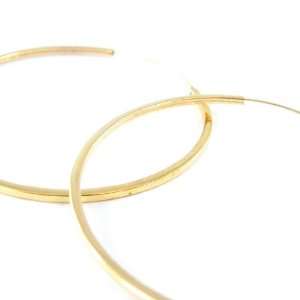    Hoops plated gold Maille Carrée 6 cm (2. 36). Jewelry