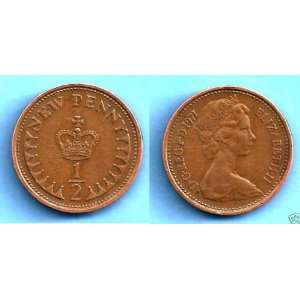 1971 English Half New Penny    First Year of Decimal Coinage    Fine 