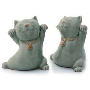  Good Luck Cats Statuettes (2 Piece)