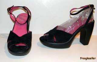 Luca Stefani womens platform heels shoes 7 M black LE  
