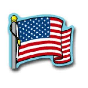  COLORFUL CUT OUTS US FLAGS 36/PK Toys & Games
