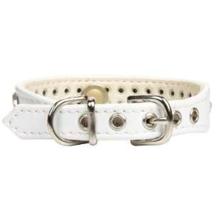  Fab Dog Crystal Collar   White & Clear Stones   XX Small 