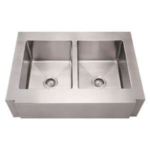 Whitehaus WHNCMAP3621EQ Stainless Steel 36 Double Apron Kitchen Sink