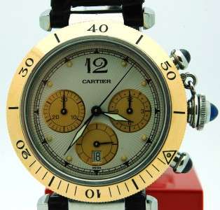 Cartier, Pasha de Cartier mens watch chronograph ss/18k USED  