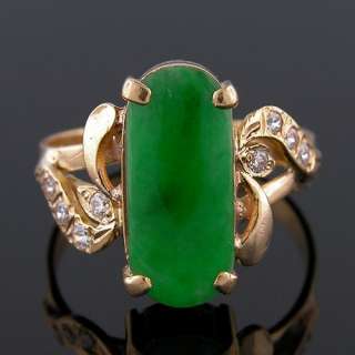   jadeite gold ring the 14 5 by 6 4mm cartouche shaped jadeite center