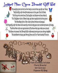 Unique For A Special Niece Charm Bracelet Poem Gift Set with 2x4 card 