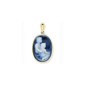    14K Brother and Sister Cameo Pendant, Mothers Jewelry Jewelry