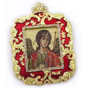   Pendant Enamel Red Frame Framed Chain to Hang Gift Boxed Tapestry Icon