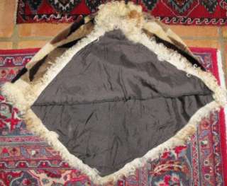 Vntg FESTIVAL Hippie Patchwork SHEARLING Mongolian Curly Lambs FUR 