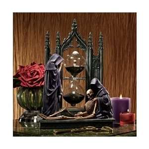  grim reaper end of time hourglass with skeleton sculpture 