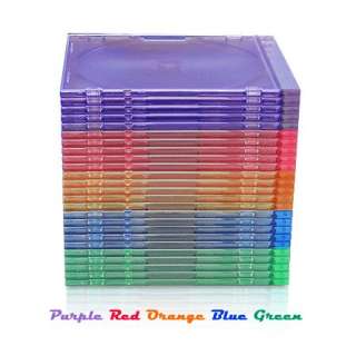 100 SLIM ASSORTED Color CD Jewel Cases  