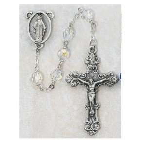 Silver 7mm Birthstone Gemstone Ab Crystal Tin Cut Rsy Rosaries Crystal 