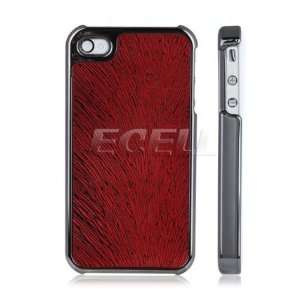   BLACK CHROME RED VEINS BACK CASE COVER FOR iPHONE 4 4G Electronics