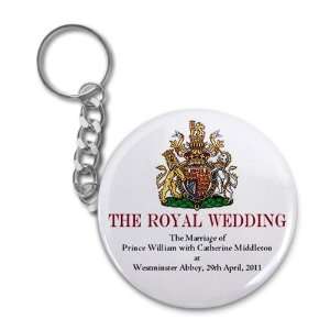   Invite Prince William Kate Middleton 2.25 inch Button Style Key Chain