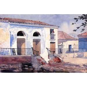   Painting: House, Santiago, Cuba: Winslow Homer Hand Painted Art: Home