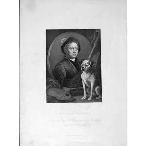    C1833 Engraving Portrait William Hogarth Pet Dog: Home & Kitchen