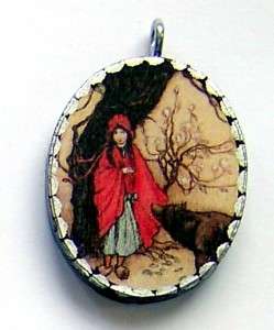 Little Red Riding Hood Illustration ART Image Pendant or Charm for a 