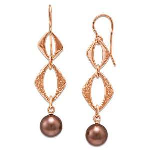  Chocolate Tahitian Pearl Earrings in 14K Rose Gold: Maui 