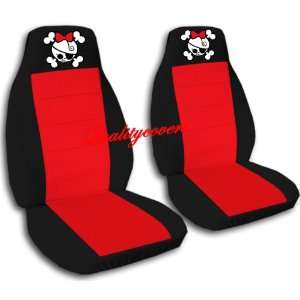   red GIRLY SKULL car seat covers for a 2001 Toyota Camry. Automotive