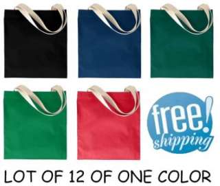 NEW LOT OF 12 CRAFT BINGO COTTON TOTE CARRY HAND BAG W/HANDLE COLOR 