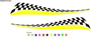 Custom Checkered Flag Decals Racing Motorcycle Trailer  