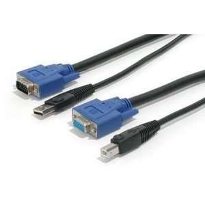   KVM Cable. 15FT USB & VGA 2 IN 1 KVM SWITCH CABLE PC/MAC TO USB KVM