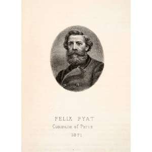  1871 Lithograph Félix Pyat French Socialist Paris Commune 