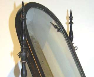 Antique Federal Cheval Tabletop Vanity Shaving Mirror  