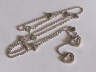 TIFFANY&Co STERLING SILVER Floating Heart Station LARIAT NECKLACE