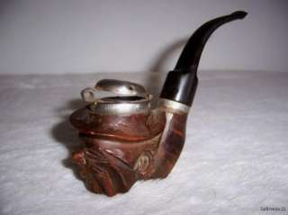   CARVED BRIAR WOOD FACE PIPE MADE IN GERMANY FREE SHIPPING!!  